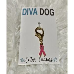 Diva Dog Collar Charm Breast Cancer Awareness